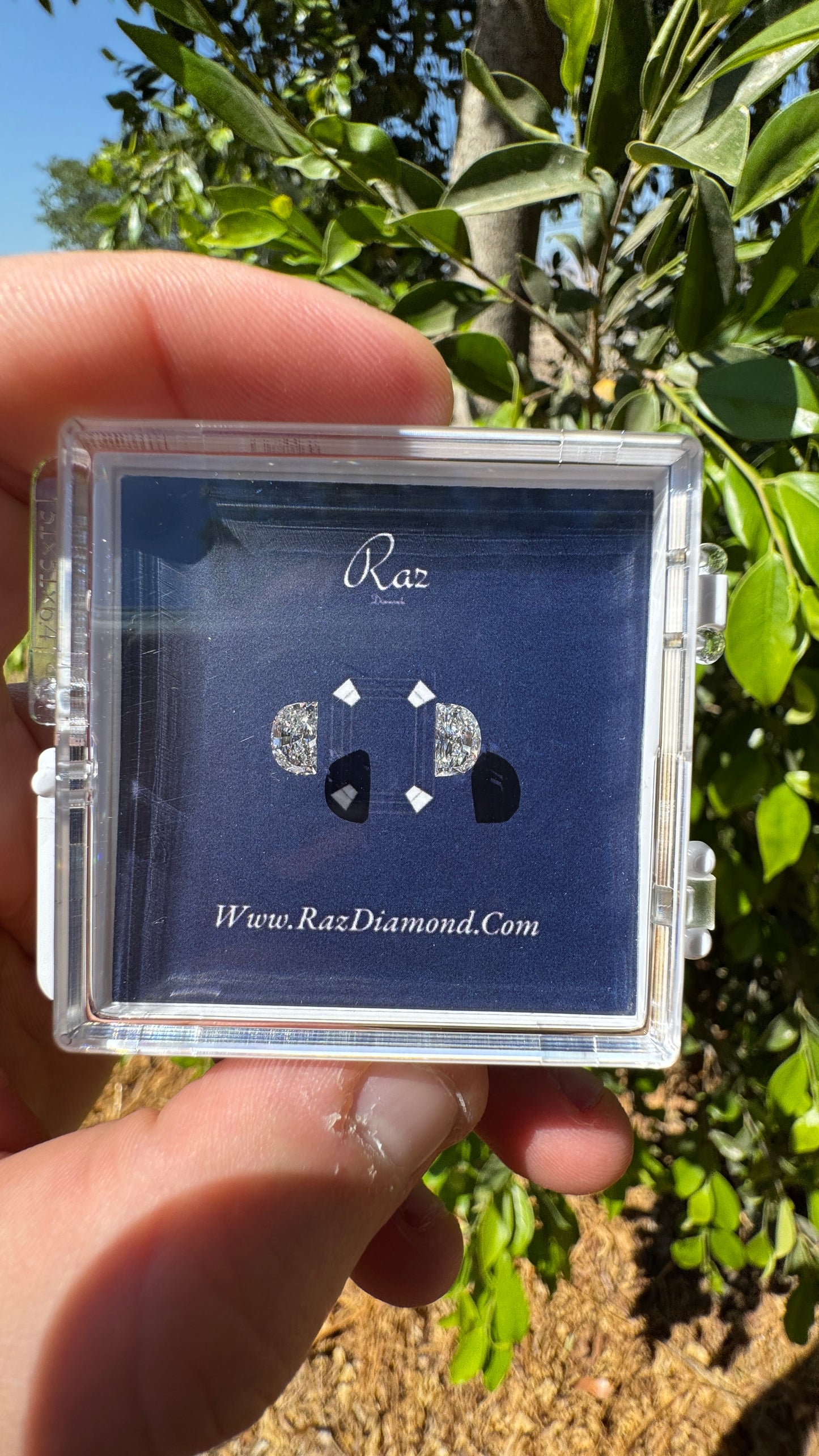 2St=1.10Ct Half Moon Cut Loose Natural Diamonds F-VS-SI | GIA