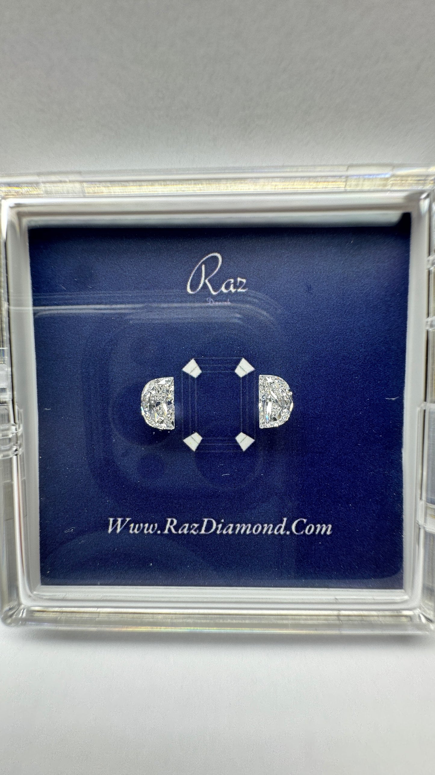 2St=1.10Ct Half Moon Cut Loose Natural Diamonds F-VS-SI | GIA