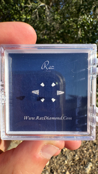 2St=0.19Ct Taper Pair Cut Side Stones Loose Natural Diamonds D-E-VS1