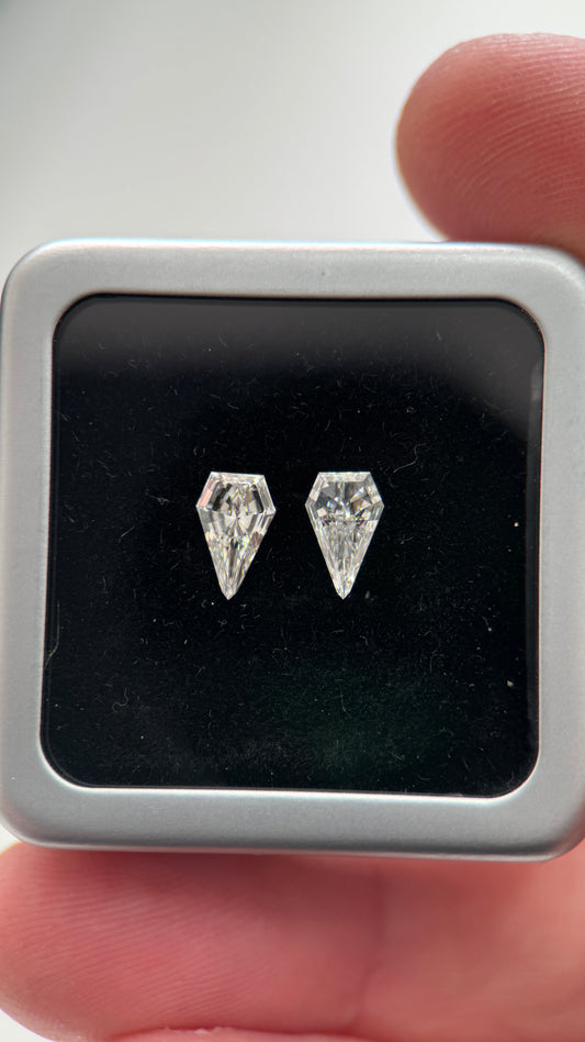 2St=1.17Ct Shield Pairs Loose Natural Diamonds G-H-VS