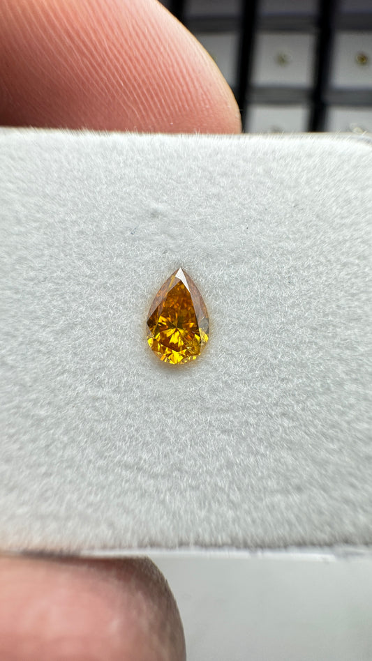0.30Ct Pear Cut Fancy Deep Yellow Orange SI2 - GIA - Zimmi