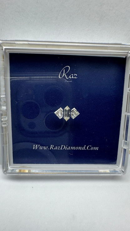 3St=0.45Ct Diamond Set Hexagon/Sheild Cut Loose Natural Diamonds D-F-VVS-VS
