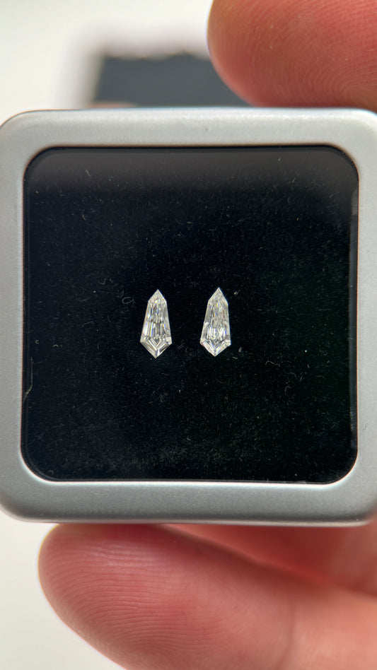 2St=0.36Ct Kite Cut Pairs Loose Natural Diamonds F-SI