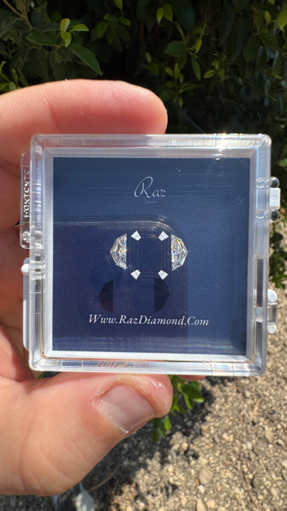 2St=0.55Ct Cadillac Pair Cut Side Stones Loose Natural Diamonds D-VVS-VS1