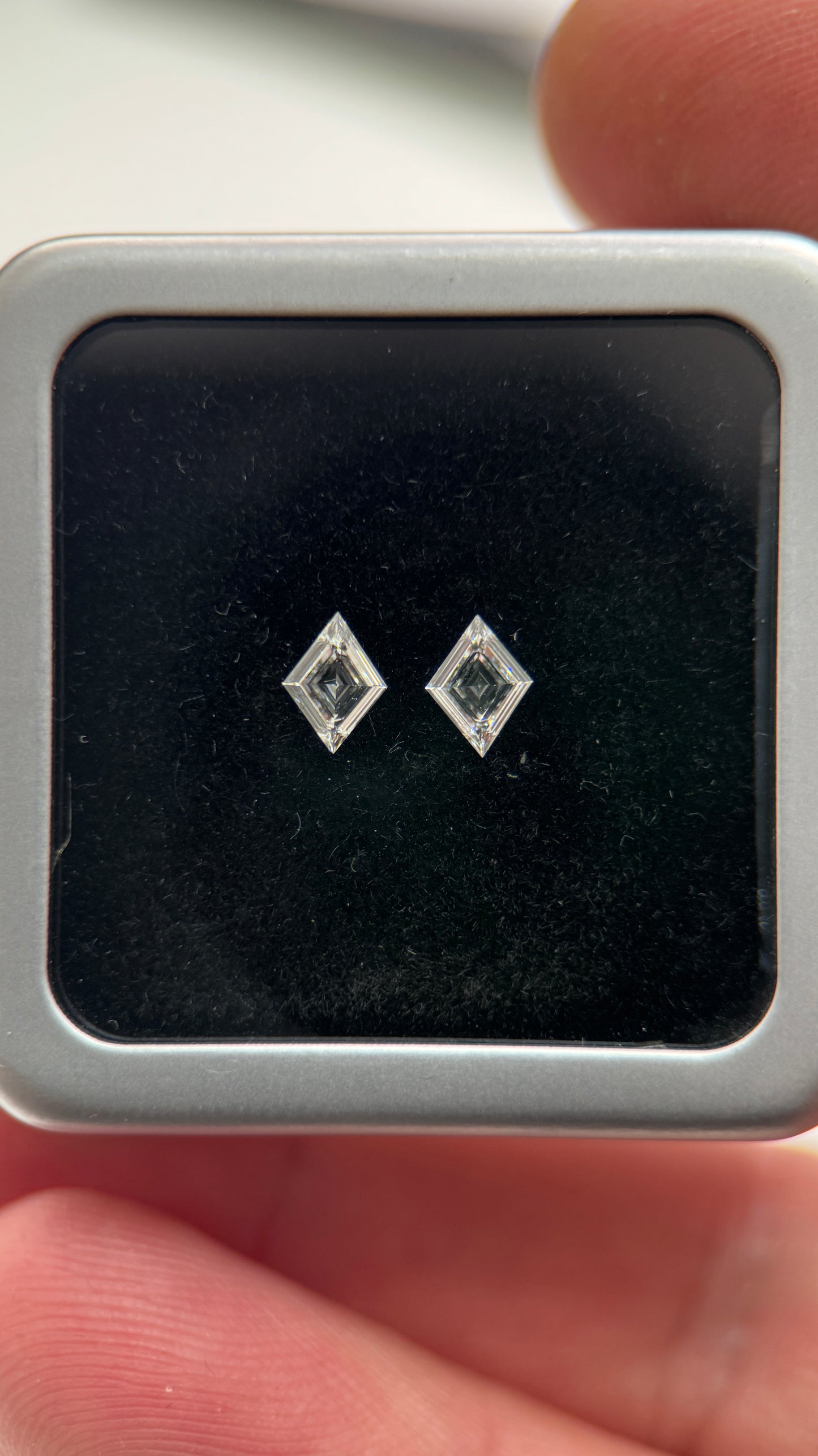 2St=0.39Ct Lozenge Cut Pairs Loose Natural Diamonds F-VS