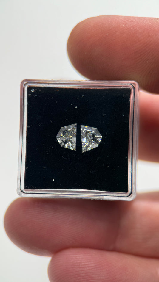 2St=1.27Ct Cadilac Cut Pairs Loose Natural Diamonds E-F-VS