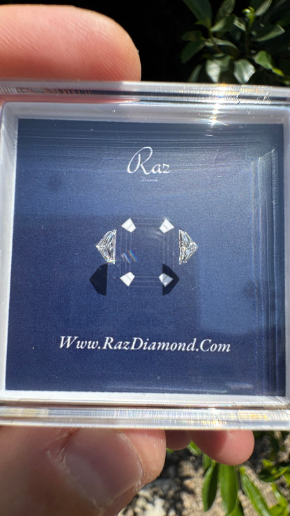 2St=0.30Ct Cadillac Pair Cut Side Stones Loose Natural Diamonds F-VVS-VS1