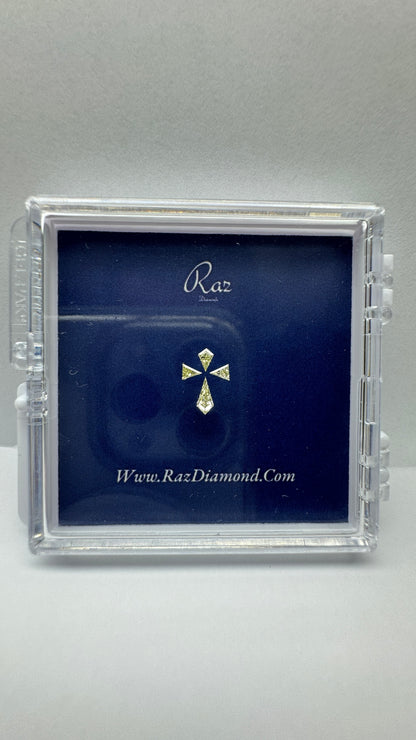 4St=0.25Ct Diamond Set Cross Loose Natural Diamonds Fancy Intenes Yellow-VVS-VS1