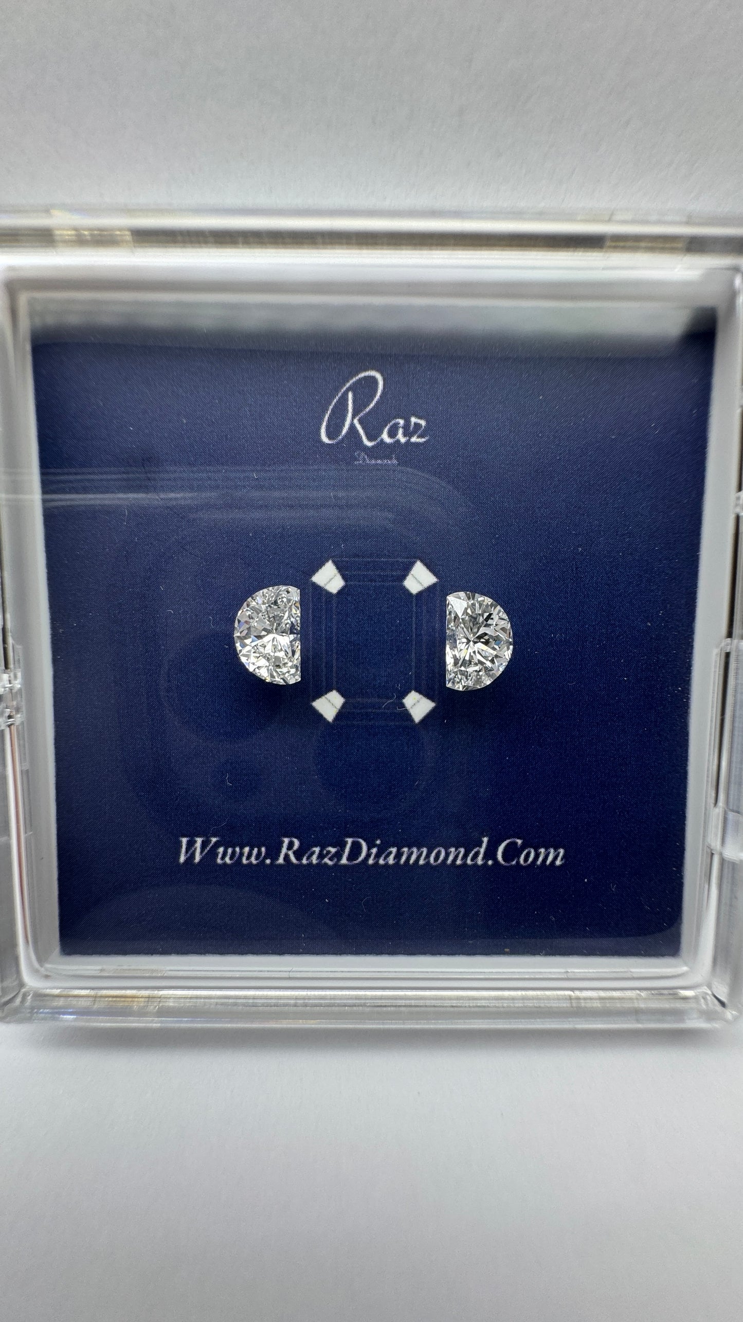 2St=1.56Ct Half Moon Cut Loose Natural Diamonds F-VS1 | GIA