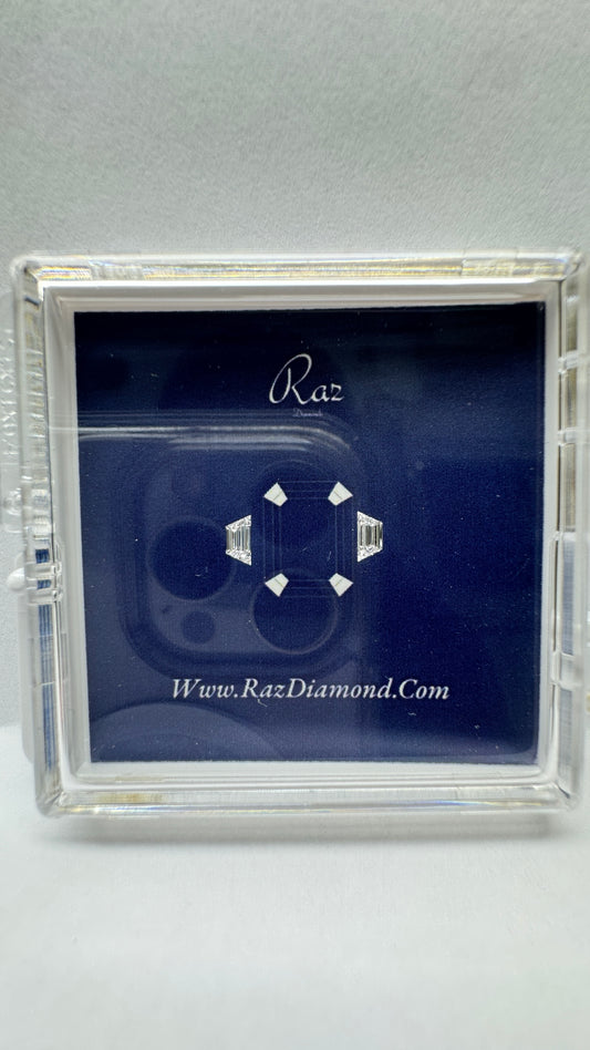 2St=0.28Ct Trapezoid Pair Cut Side Stones Loose Natural Diamonds D-VVS