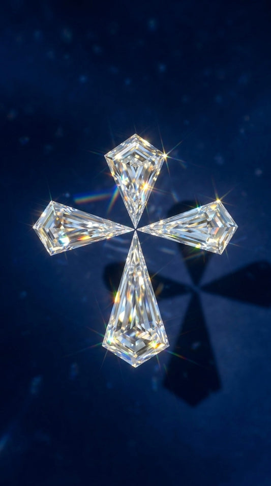 4St=1.58Ct Diamond Set Cross Loose Natural Diamonds G-VVS