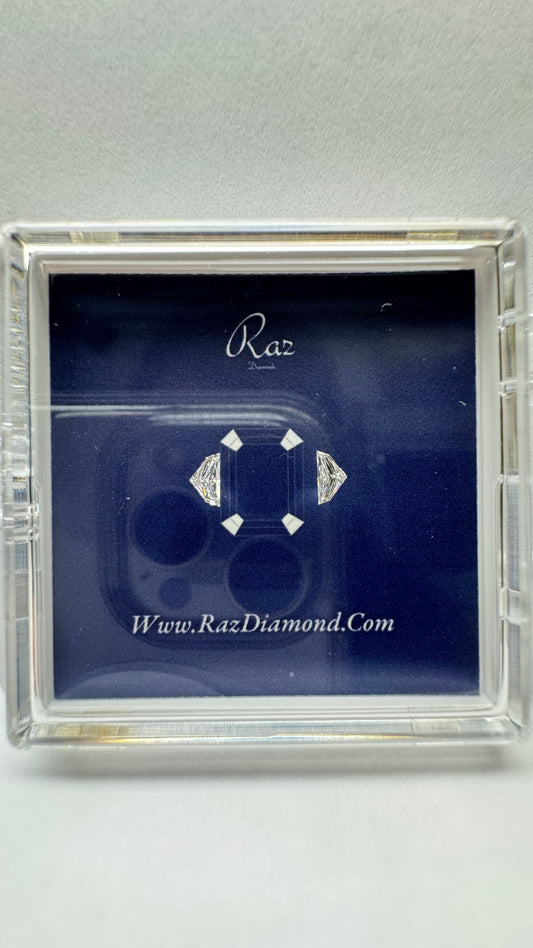 2St=0.30Ct Cadillac Pair Cut Side Stones Loose Natural Diamonds F-VVS-VS1