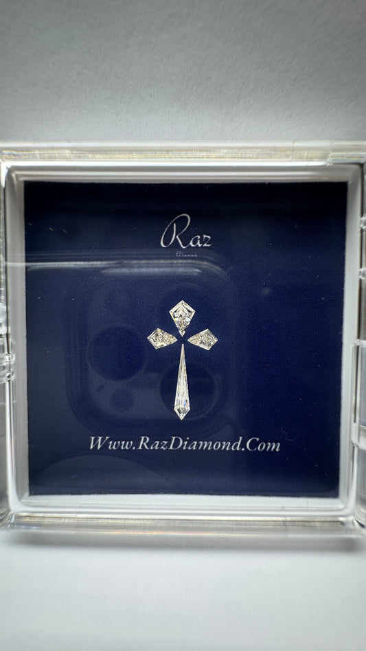 4St=0.41Ct Diamond Set Cross Loose Natural Diamonds Light Brown-VVS-VS1