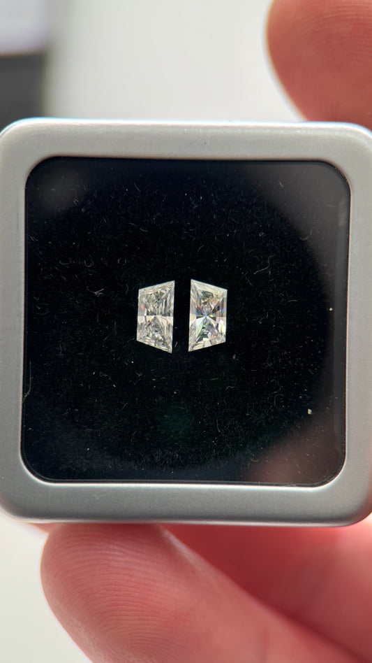 2St=1.10Ct Trapze Cut Pairs Loose Natural Diamonds E-F-SI