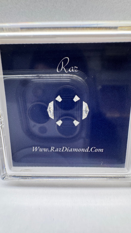 2St=0.19Ct Cadillac Pair Cut Side Stones Loose Natural Diamonds D-F-VS1