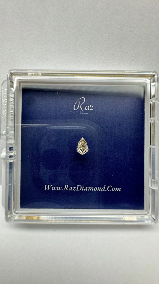 0.44Ct Pear/Shield Cut Loose Natural Diamonds Fancy Yellow Brown-VVS