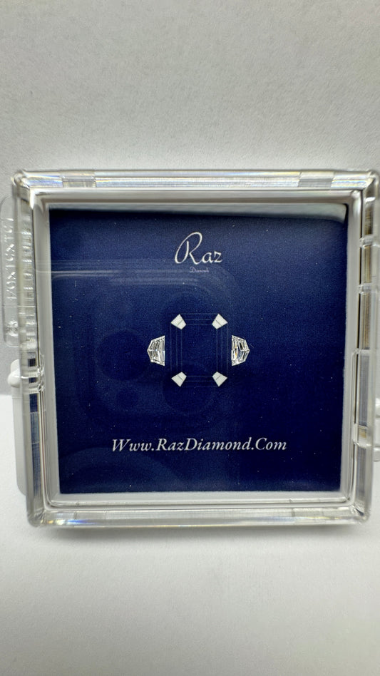 2St=0.27Ct Cadillac Pair Cut Side Stones Loose Natural Diamonds E-F-VVS