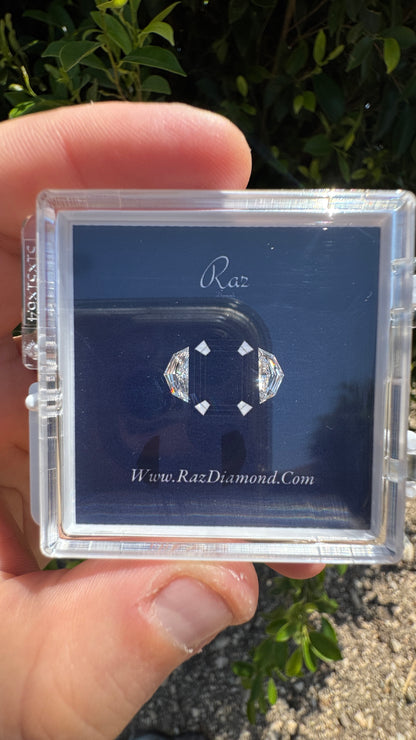 2St=0.55Ct Cadillac Pair Cut Side Stones Loose Natural Diamonds D-VVS-VS1