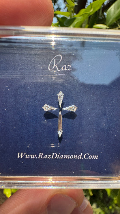 4St=0.31Ct Diamond Set Cross Loose Natural Diamonds D-E-VVS-VS1