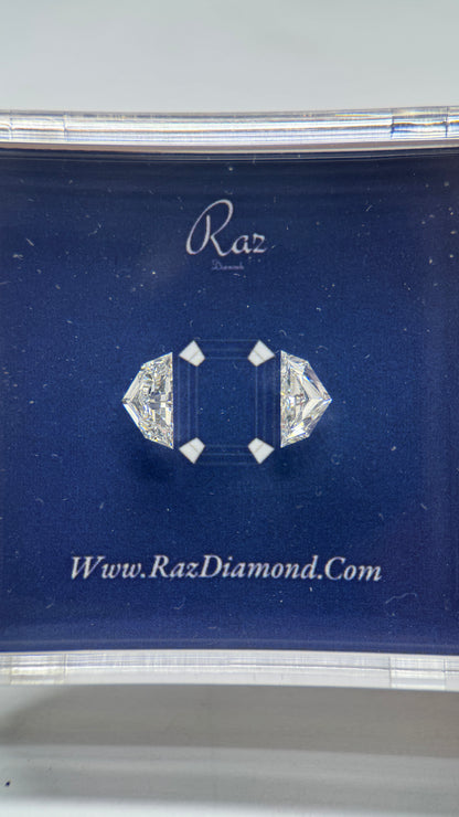 2St=1.73Ct Cadillac Pair Cut Side Stones Loose Natural Diamonds F-G-VS-SI1