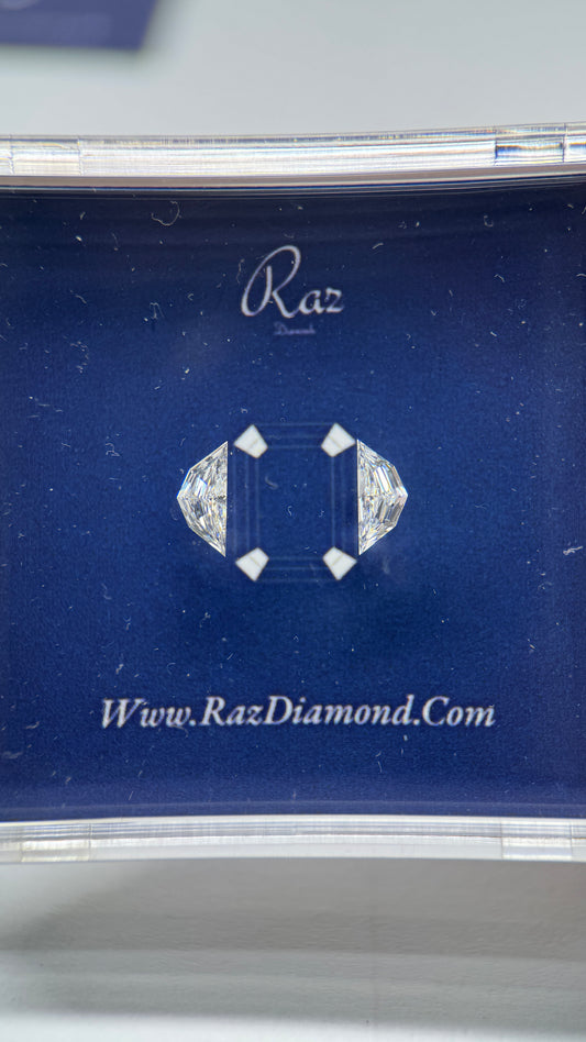 2St=0.79Ct Cadillac Pair Cut Side Stones Loose Natural Diamonds F-G-VS-SI1