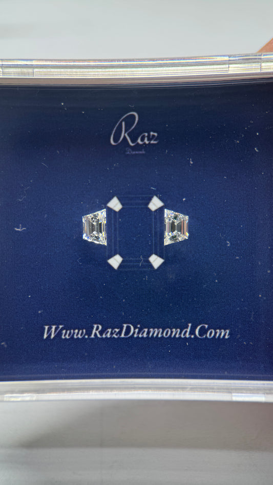 2St=0.97Ct Trapze Pair Cut Side Stones Loose Natural Diamonds G-H-VS1-2