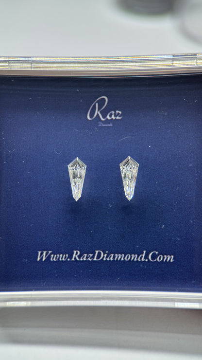 2St=0.79Ct Kite Pair Cut Side Stones Loose Natural Diamonds G-VVS