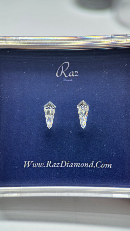 2St=0.82Ct Kite Pair Cut Side Stones Loose Natural Diamonds G-VVS