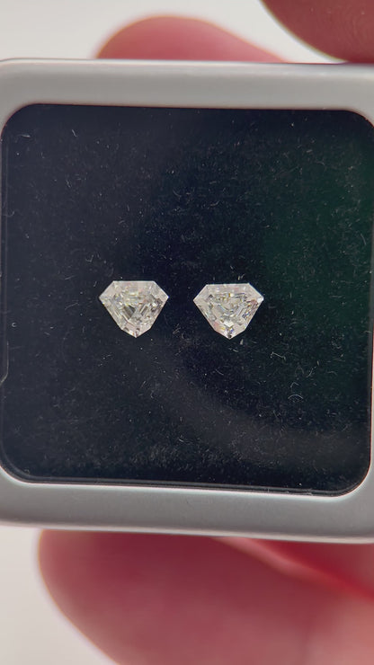 2St=1.02Ct Shield Cut Pairs Loose Natural Diamonds D-E-VS
