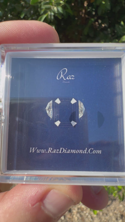 2St=0.22Ct Cadillac Pair Cut Side Stones Loose Natural Diamonds F-VVS-VS1