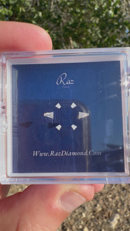 2St=0.19Ct Taper Pair Cut Side Stones Loose Natural Diamonds D-E-VS1