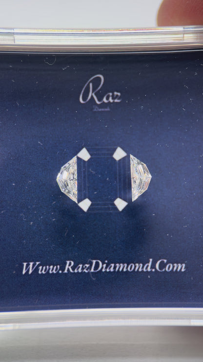 2St=0.79Ct Cadillac Pair Cut Side Stones Loose Natural Diamonds F-G-VS-SI1