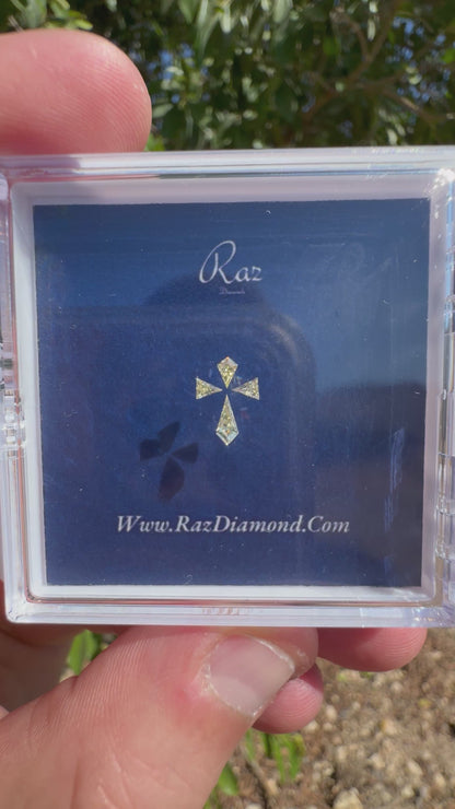 4St=0.25Ct Diamond Set Cross Loose Natural Diamonds Fancy Intenes Yellow-VVS-VS1