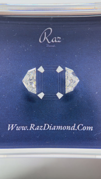 2St=1.73Ct Cadillac Pair Cut Side Stones Loose Natural Diamonds F-G-VS-SI1