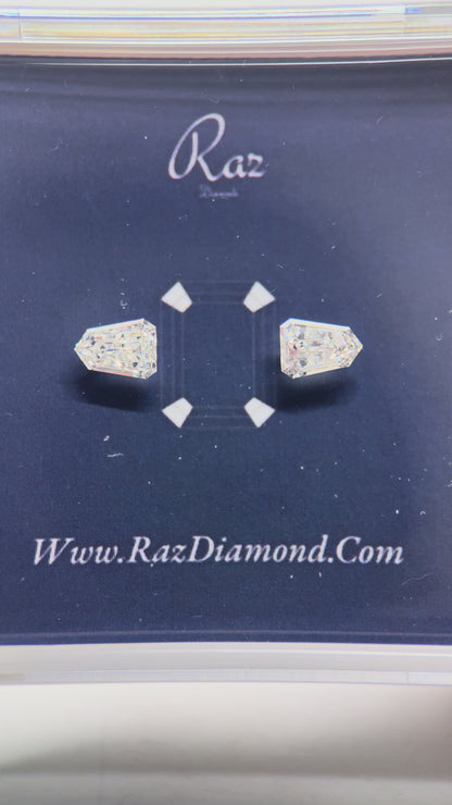 2St=1.30Ct Sheild/Bullet Pair Cut Side Stones Loose Natural Diamonds G-H-VS-SI1