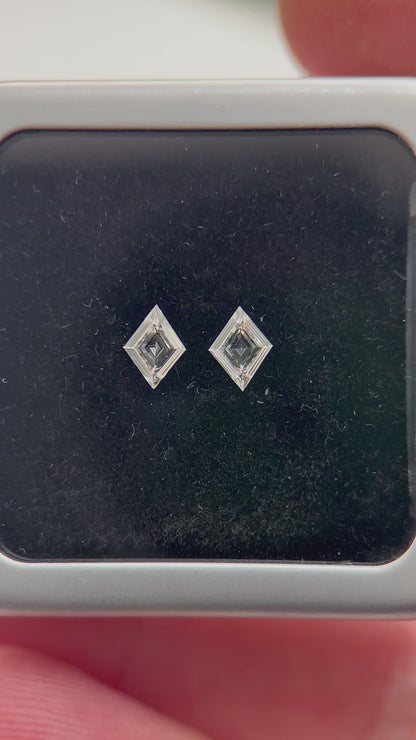 2St=0.39Ct Lozenge Cut Pairs Loose Natural Diamonds F-VS