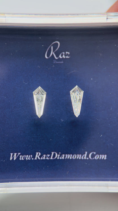 2St=0.79Ct Kite Pair Cut Side Stones Loose Natural Diamonds G-VVS