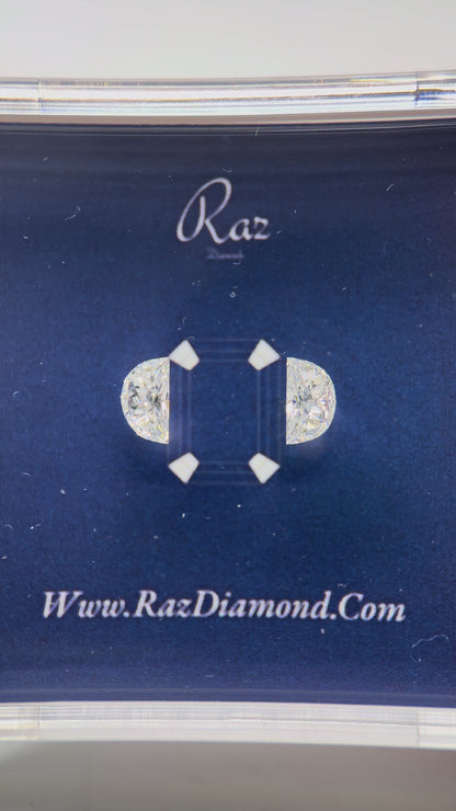 2St=1.39Ct Half-Moon Pair Cut Side Stones Loose Natural Diamonds D-E-SI1