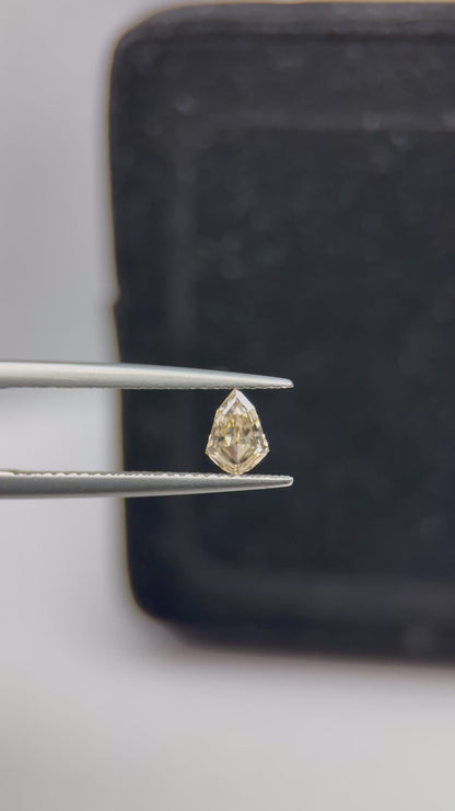 0.44Ct Pear/Shield Cut Loose Natural Diamonds Fancy Yellow Brown-VVS