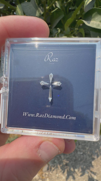 4St=0.31Ct Diamond Set Cross Loose Natural Diamonds D-E-VVS-VS1