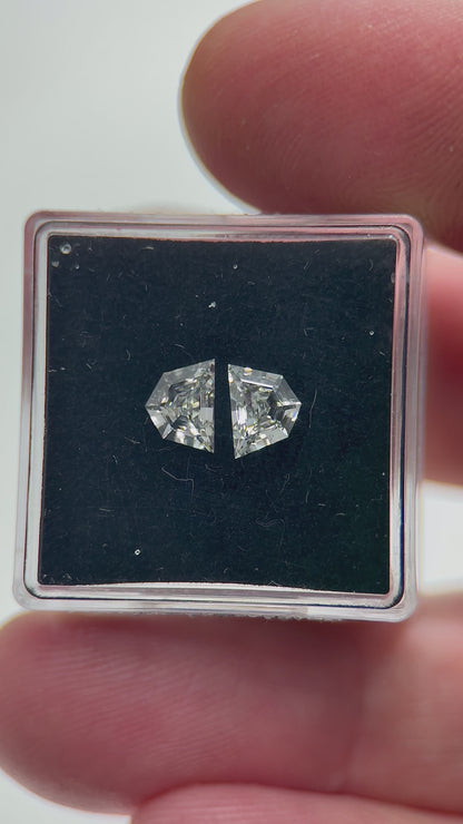 2St=1.27Ct Cadilac Cut Pairs Loose Natural Diamonds E-F-VS