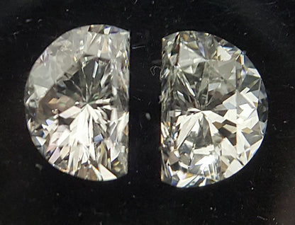 2ST-1.56Ct Side Stones Loose Half Moon Shape Natural Diamonds D-F | VVS
