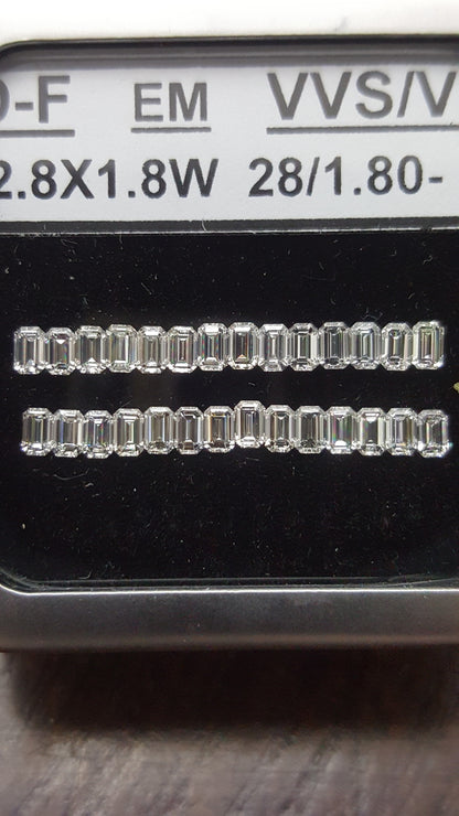 28 Stones | 1.80Ct Side Stones Loose Set Emerald Shape Natural Diamonds D-F | VVS-VS