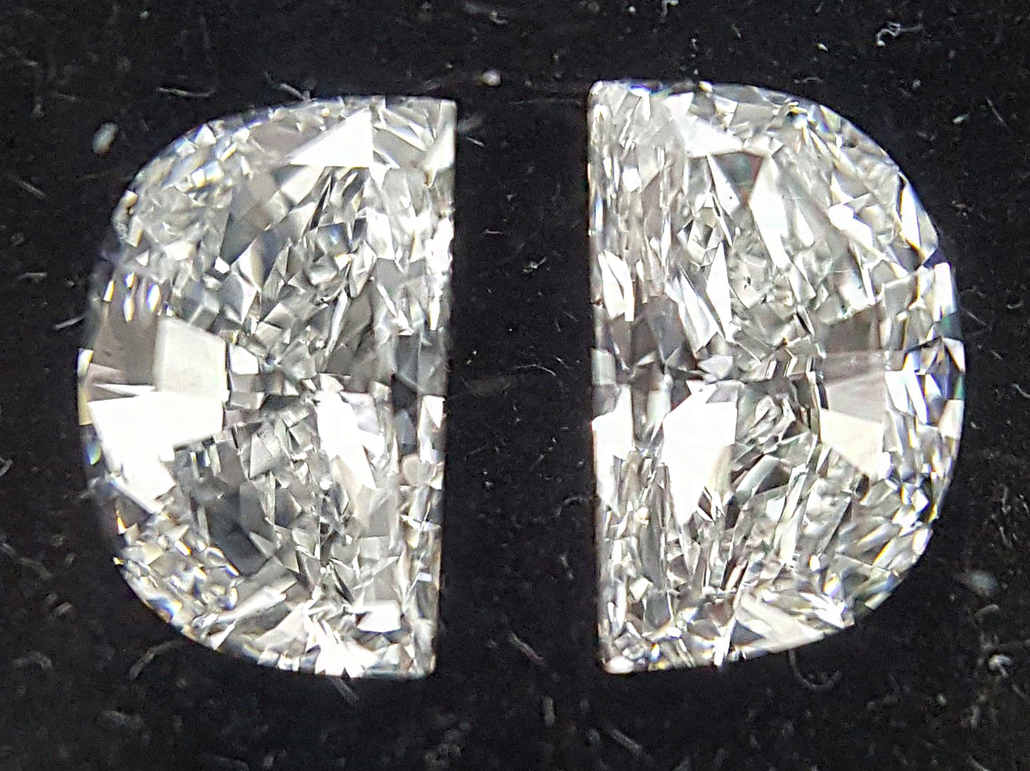 2 Stones=1.10Ct Side Stones Loose Half Moon Shape Pairs Natural Diamonds E-F | VVS-VS