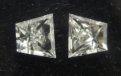 2 Stones=0.54Ct Side Stones Loose Trapze Shape Pairs Natural Diamonds G-H |VVS