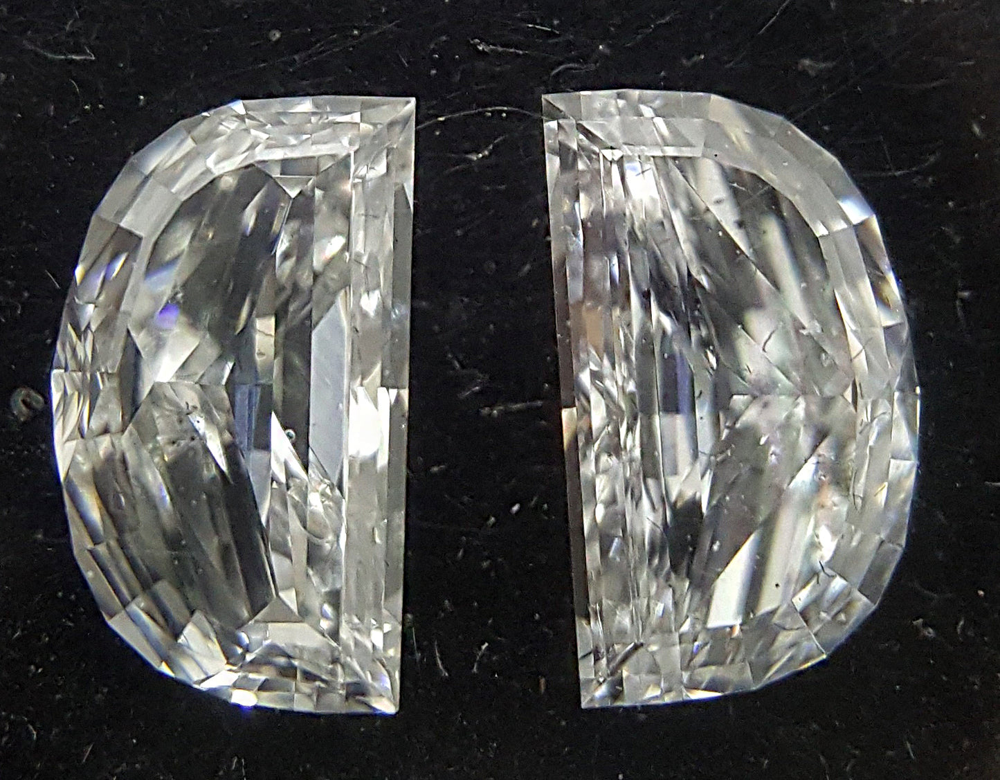 2 Stones=1.01Ct Side Stones Loose Half Moon Shape Pairs Natural Diamonds D | SI