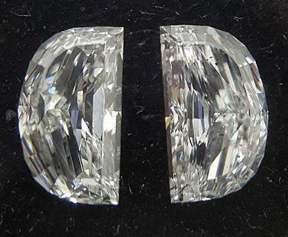 2 Stones=1.01Ct Side Stones Loose Half Moon Shape Pairs Natural Diamonds D | SI
