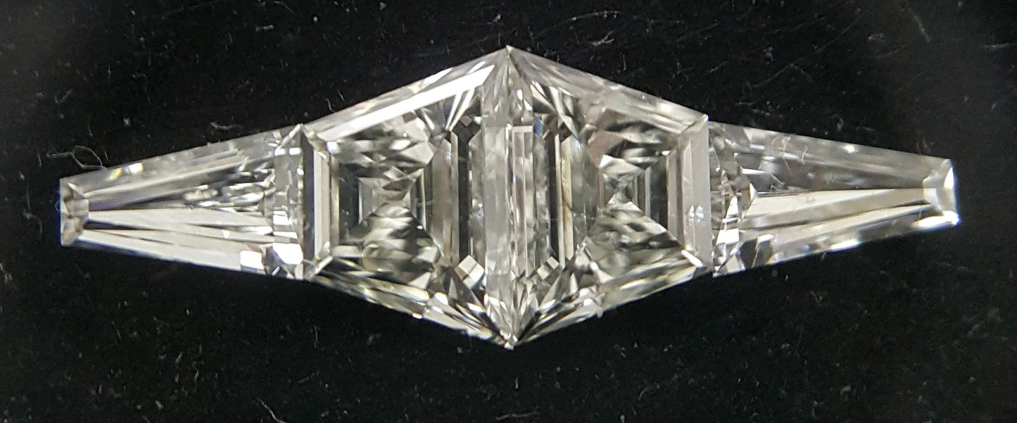 4 Stones=0.54Ct Side Stones Loose Set Trapze Shape Pairs Natural Diamonds H | VS-SI