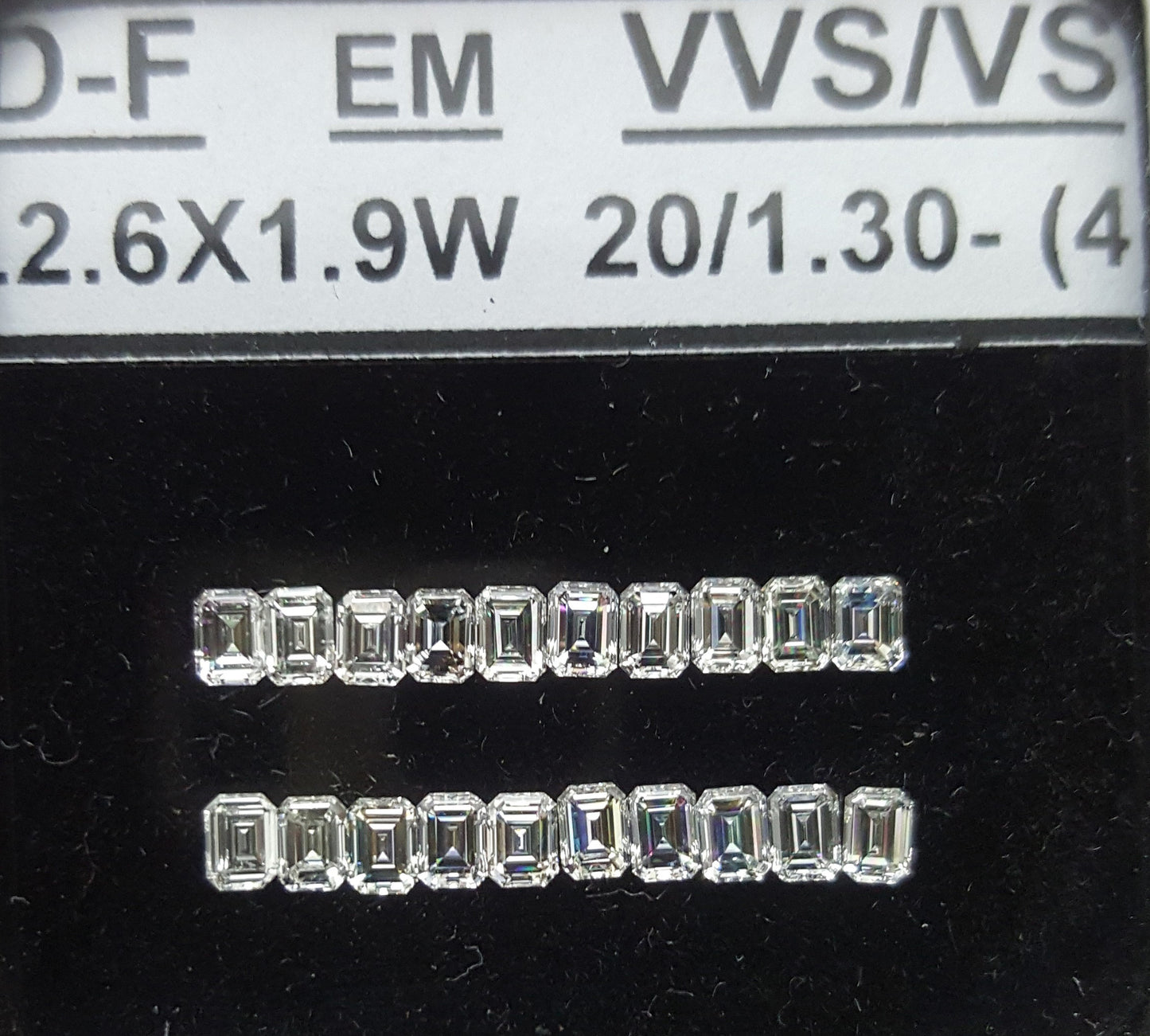 20 Stones=1.30Ct Side Stones Loose Set Emerald Shape Pairs Natural Diamonds D-F | VVS-VS