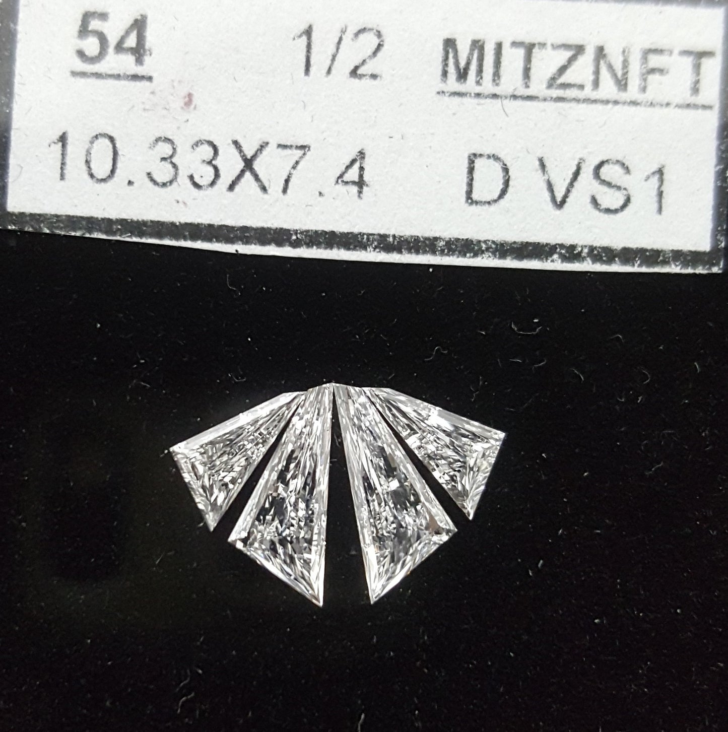 4 Stones=0.50Ct Side Stones Loose Set Mitznft Shape Pairs Natural Diamonds D | VS